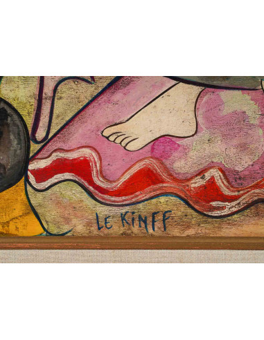 板上油画，署名 "Linda Le Kinff"，Mathilde et...