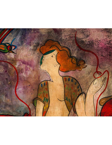 油画，署名 "Linda Le Kinff"，东方舞者。