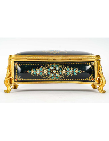 Caixa de jóias em bronze dourado e...