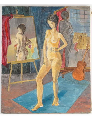 布面油画，作者：Evelyne Luez。