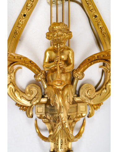 Gran pareja de apliques de ormolu del...