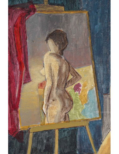 布面油画，作者：Evelyne Luez。
