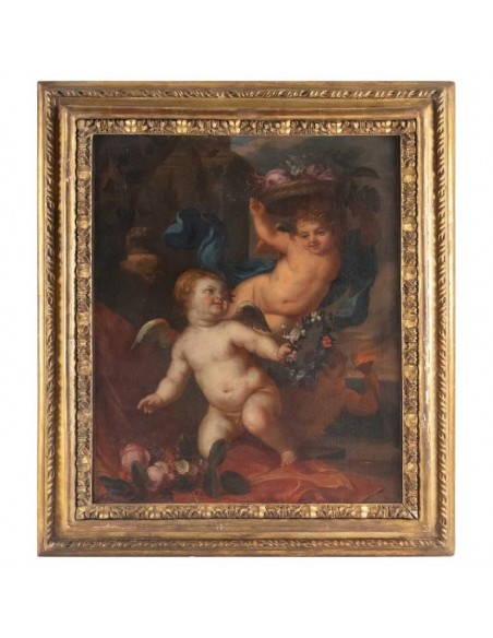 油漆,Flemish, 17世纪,代表三个亲人。.