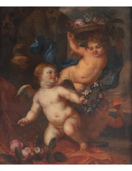 油漆,Flemish, 17世纪,代表三个亲人。.