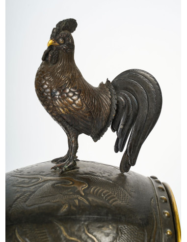 19th century Chinese bronze clock,...