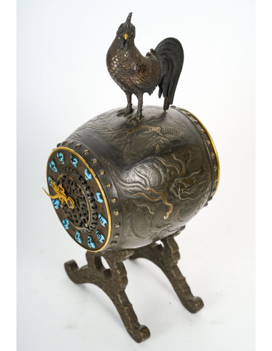19th century Chinese bronze clock,...