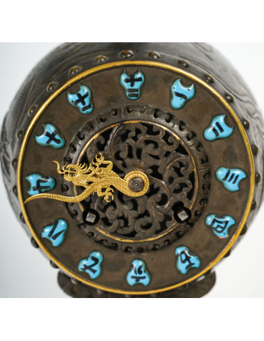 19th century Chinese bronze clock,...