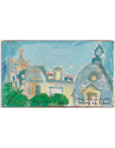 绘画，表现 "圣安德烈艺术广场"，约亨-米凯利斯，（生于1938年）。