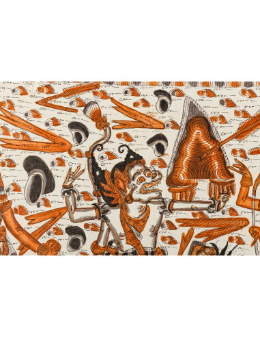 泰国画作《天堂与地狱之战》，约 1960 年