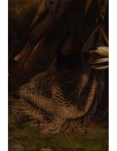 狩猎画，署名路易-皮卡尔，1850 年 .