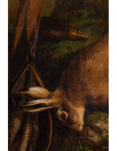 狩猎画，署名路易-皮卡尔，1850 年 .
