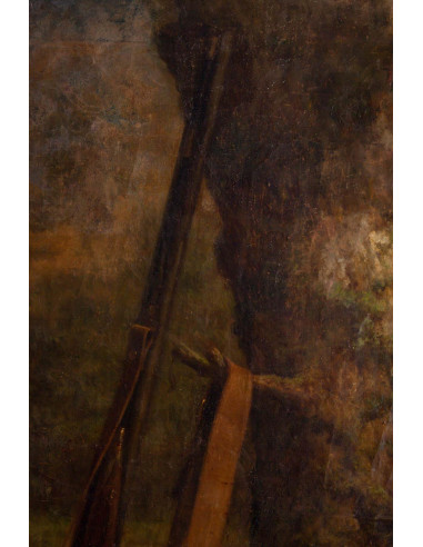 狩猎画，署名路易-皮卡尔，1850 年 .