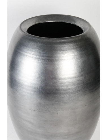 Large silvered terracotta vase.