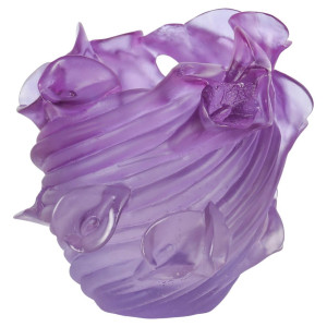Jarrones de cristal violeta...