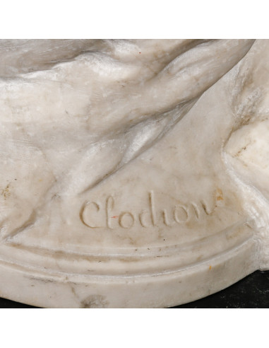 Marble bust signed by Clodion, Art...