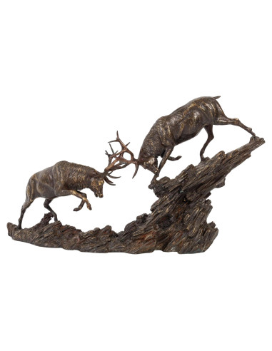 Bronzen beeld van de Stag Fight.