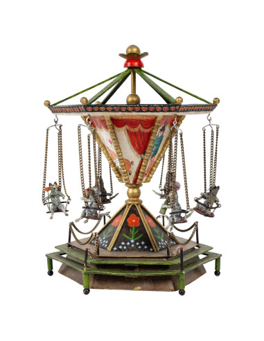 Musical Enamelled Bronze Carrousel,...