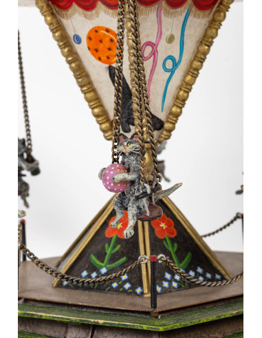 Musical Enameled Bronze Carousel,...