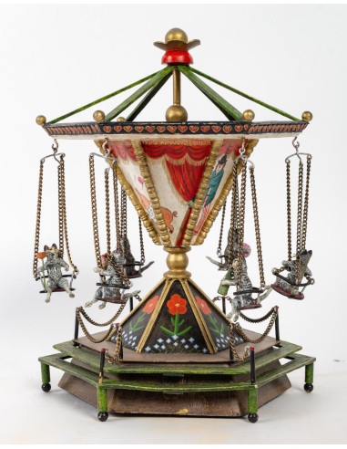 Musical Enamelled Bronze Carrousel,...