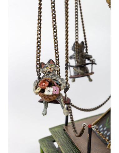 Musical Enamelled Bronze Carrousel,...