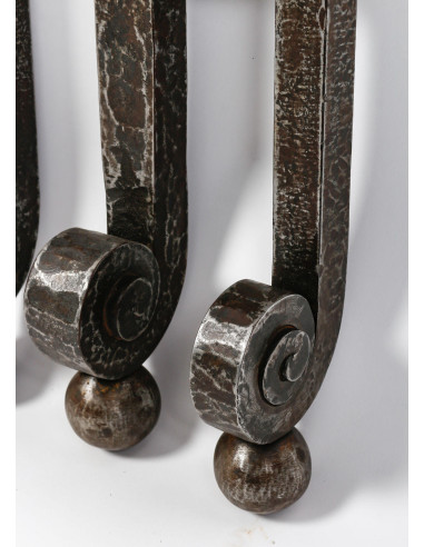 Art Deco wrought iron and marble...