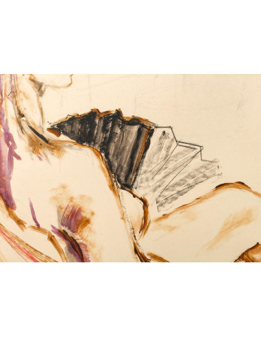 伊夫琳-卢兹（Evelyne Luez）20 世纪在纸板上的绘画作品。