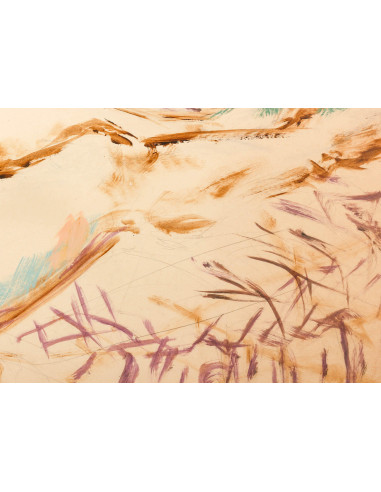 伊夫琳-卢兹（Evelyne Luez）20 世纪在纸板上的绘画作品。