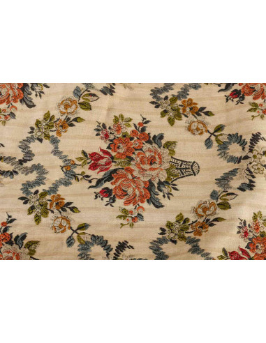 Antique embroidered silk fabric, 19th...