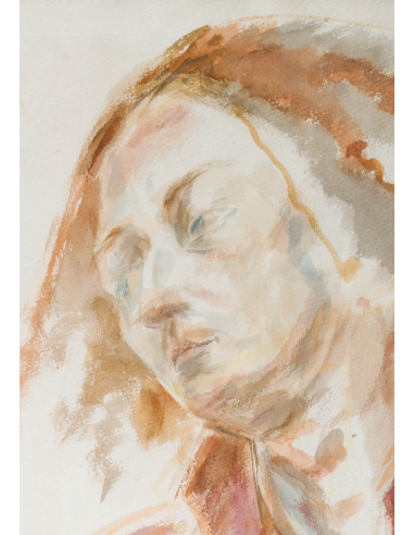 绘画，Evelyne Luez 创作的水彩画，1985 年。