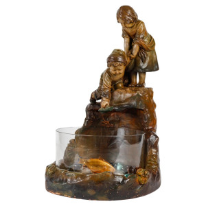 Terracotta fish tank and...