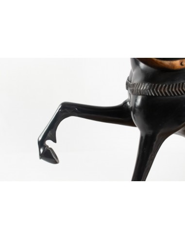 Importante scultura in bronzo, samurai, japon, 1925, base in onice, smontabile