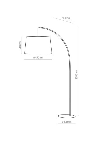 Large metal floor lamp, bell model