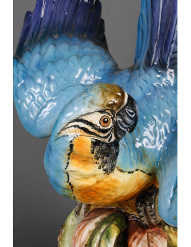 20th century Porcelain Parrot sculpture.