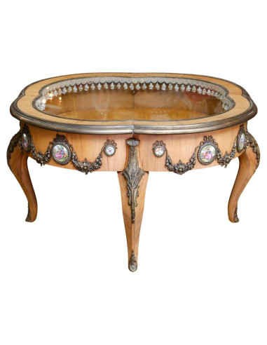 Coffee table, flat display case,...