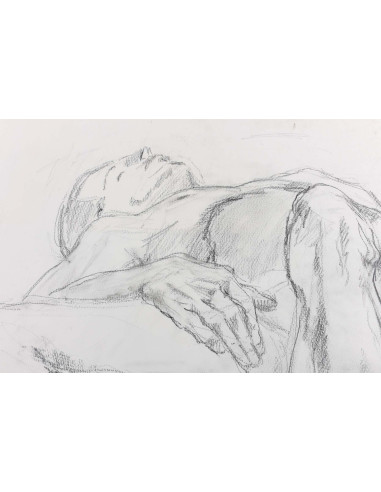 纸上素描，《裸体男子研究》，20 世纪。