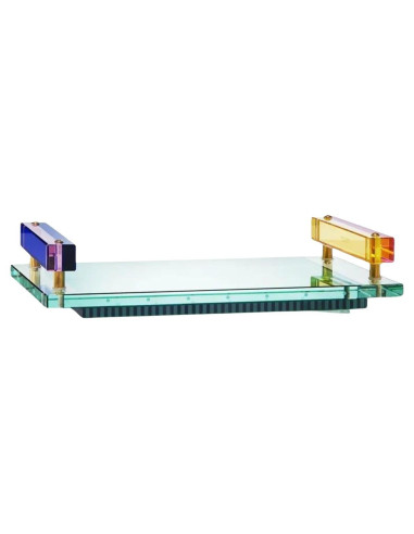 Bandeja rectangular de cristal,...