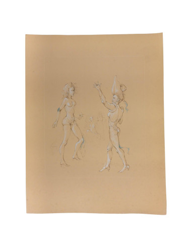 莱奥诺尔-菲尼（Léonor Fini）的石版画，20 世纪。