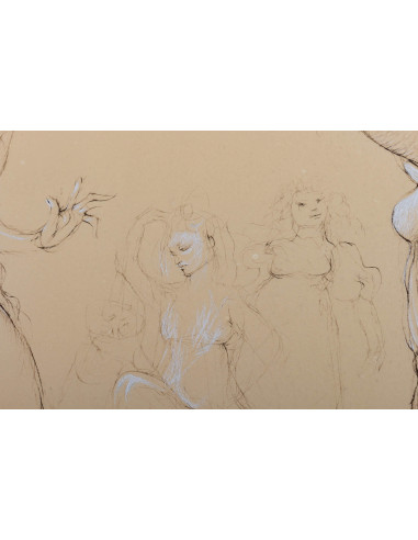莱奥诺尔-菲尼（Léonor Fini）的石版画，20 世纪。