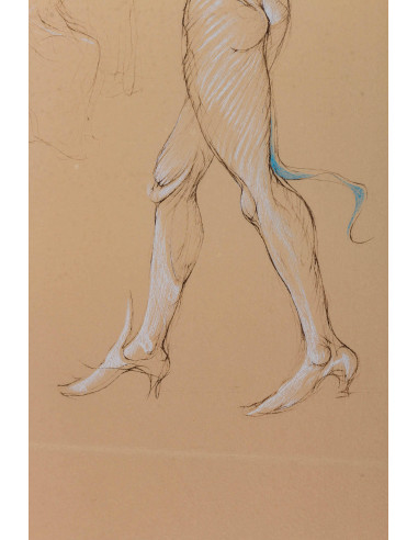莱奥诺尔-菲尼（Léonor Fini）的石版画，20 世纪。