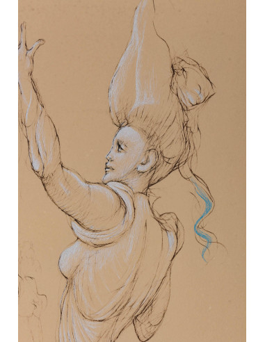 莱奥诺尔-菲尼（Léonor Fini）的石版画，20 世纪。