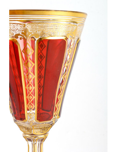 5 copas de cristal de Bohemia, siglo...