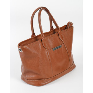 手提包，Longchamp，棕色粒面皮，20 世纪。 2