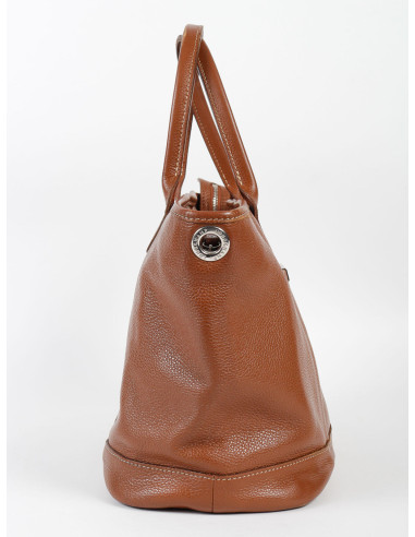 手提包，Longchamp，棕色粒面皮，20 世纪。
