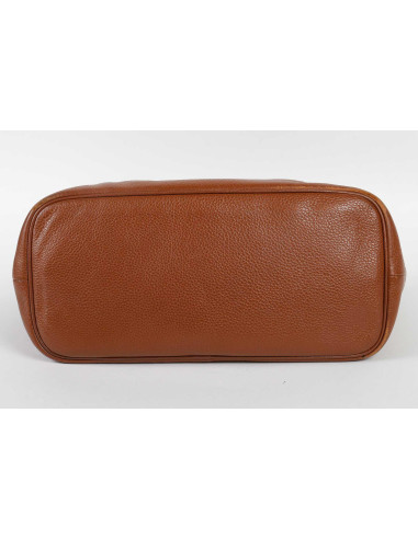 手提包，Longchamp，棕色粒面皮，20 世纪。