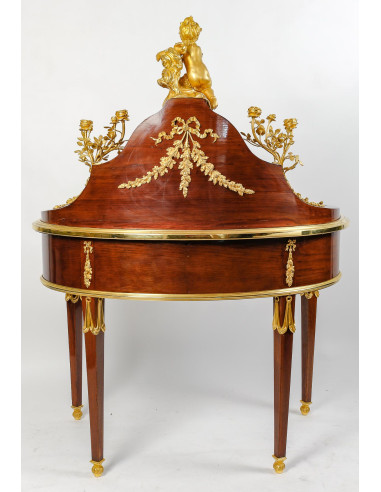红木、乌金和青铜雕刻的罗格农书桌，Grande Décoration。