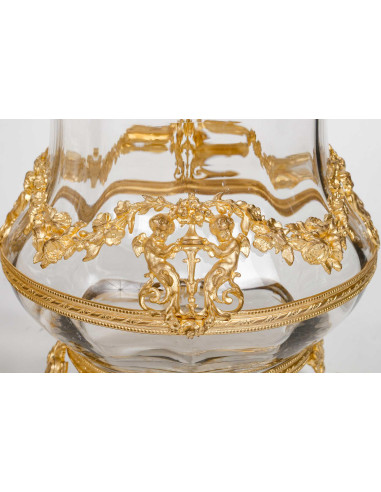 Baccarat crystal trim, chased and...
