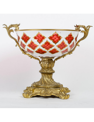 Coupe en Opaline de Bohême Overlay et...