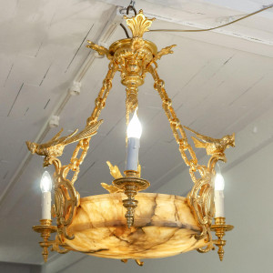 Lustre em bronze dourado e... 2