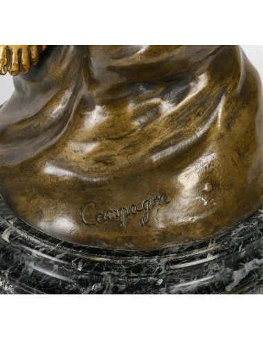 镀金青铜雕塑，署名 Campagne，19 世纪。