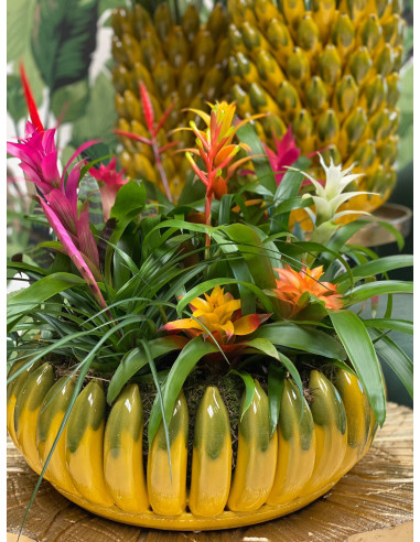 陶瓷花瓶和碗，香蕉模型